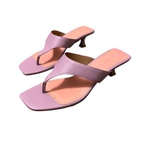 Kitten heel thong sandals
